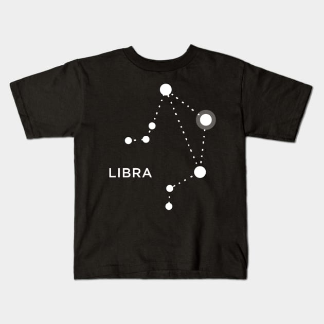 Libra Zodiac Constellation Sign Kids T-Shirt by writewin